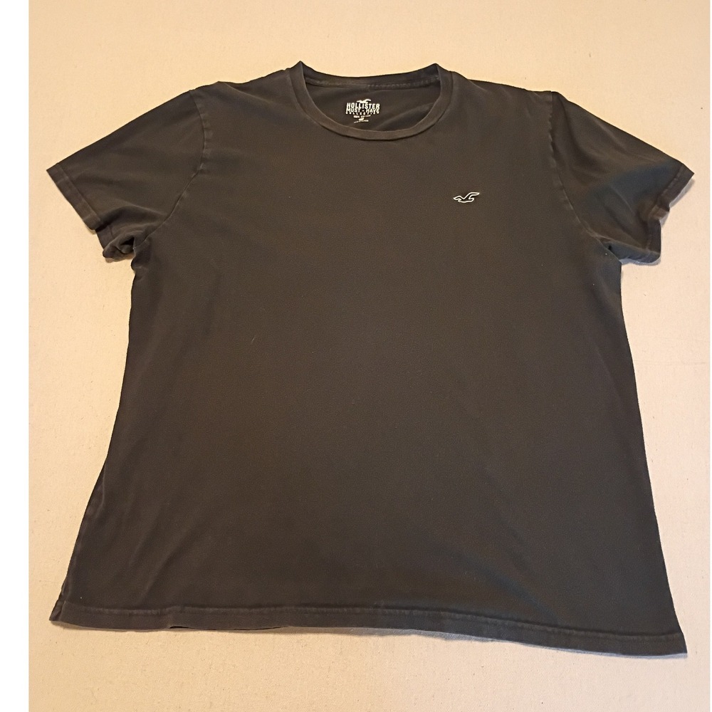 Hollister Must-Have Collection Mens XL Black Cotton Crew Neck Logo T-Shirt